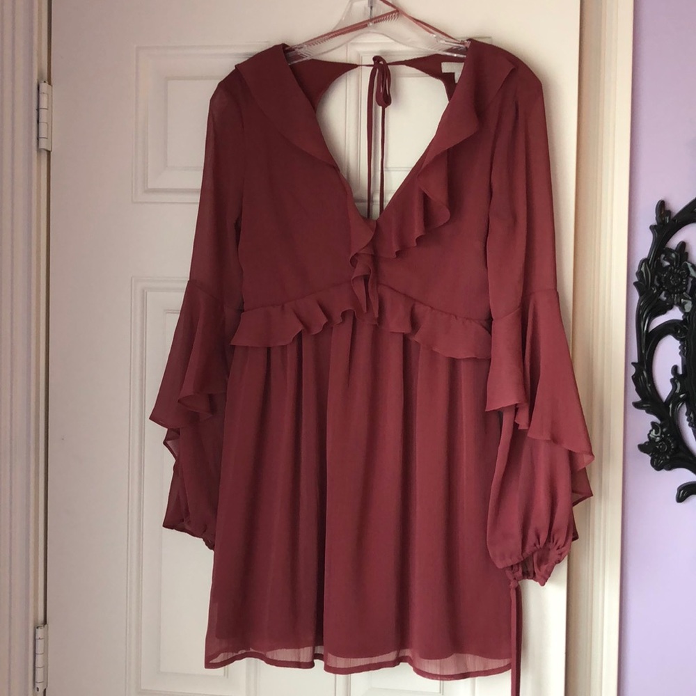 Pink ruffled dress